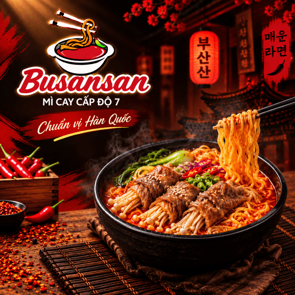 ăn mì cay có béo không – Mì kim chi bò nấm