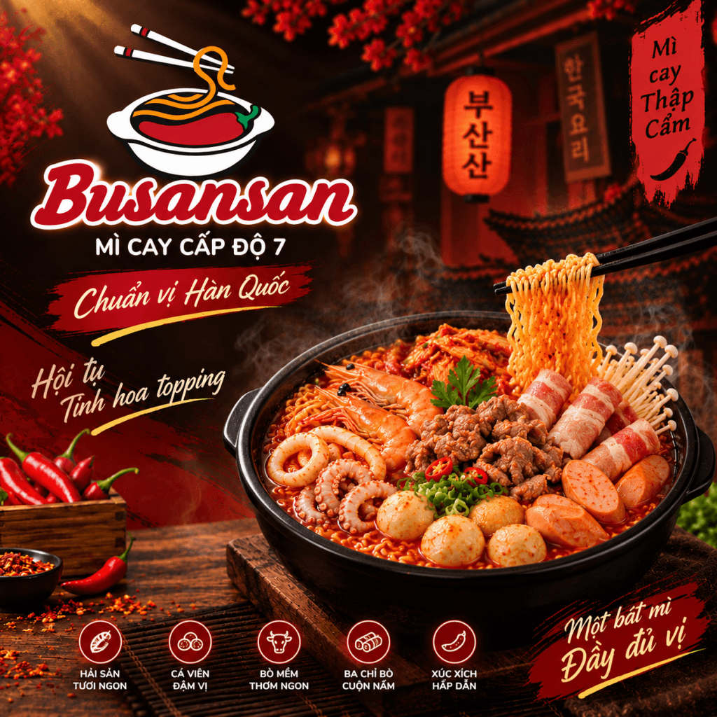 Mì cay thập cẩm Busansan giao tận nơi Hải Phòng