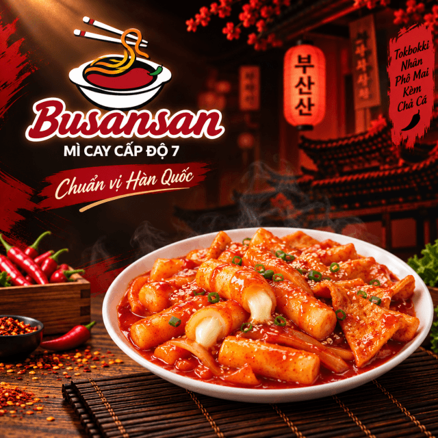 Tokbokki nhân phô mai chả cá