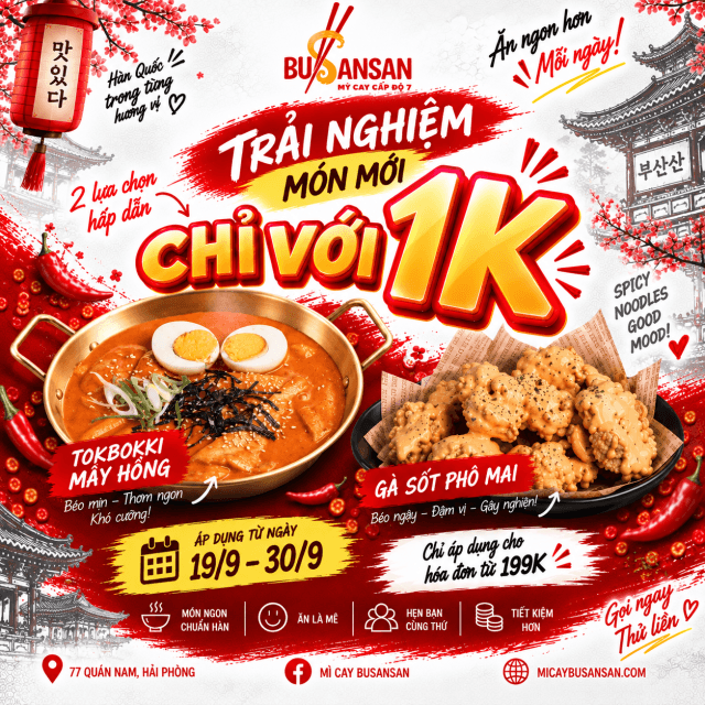 Trải Nghiệm Món Mới Chỉ Với 1K